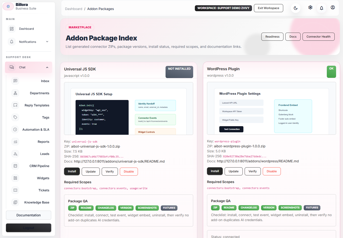 WordPress plugin settings screenshot