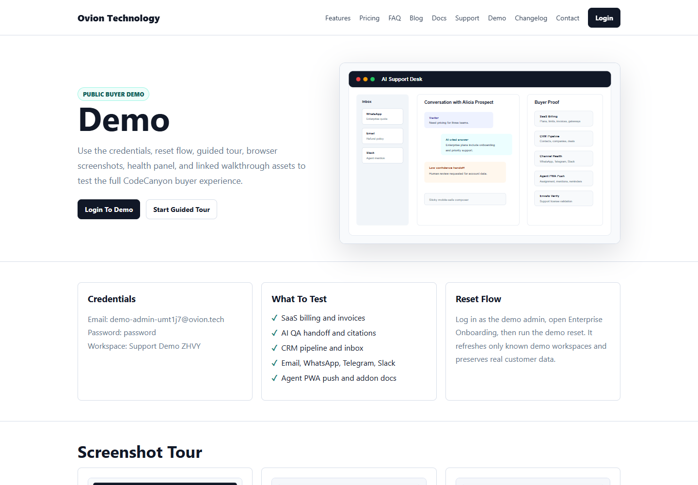 Public demo page