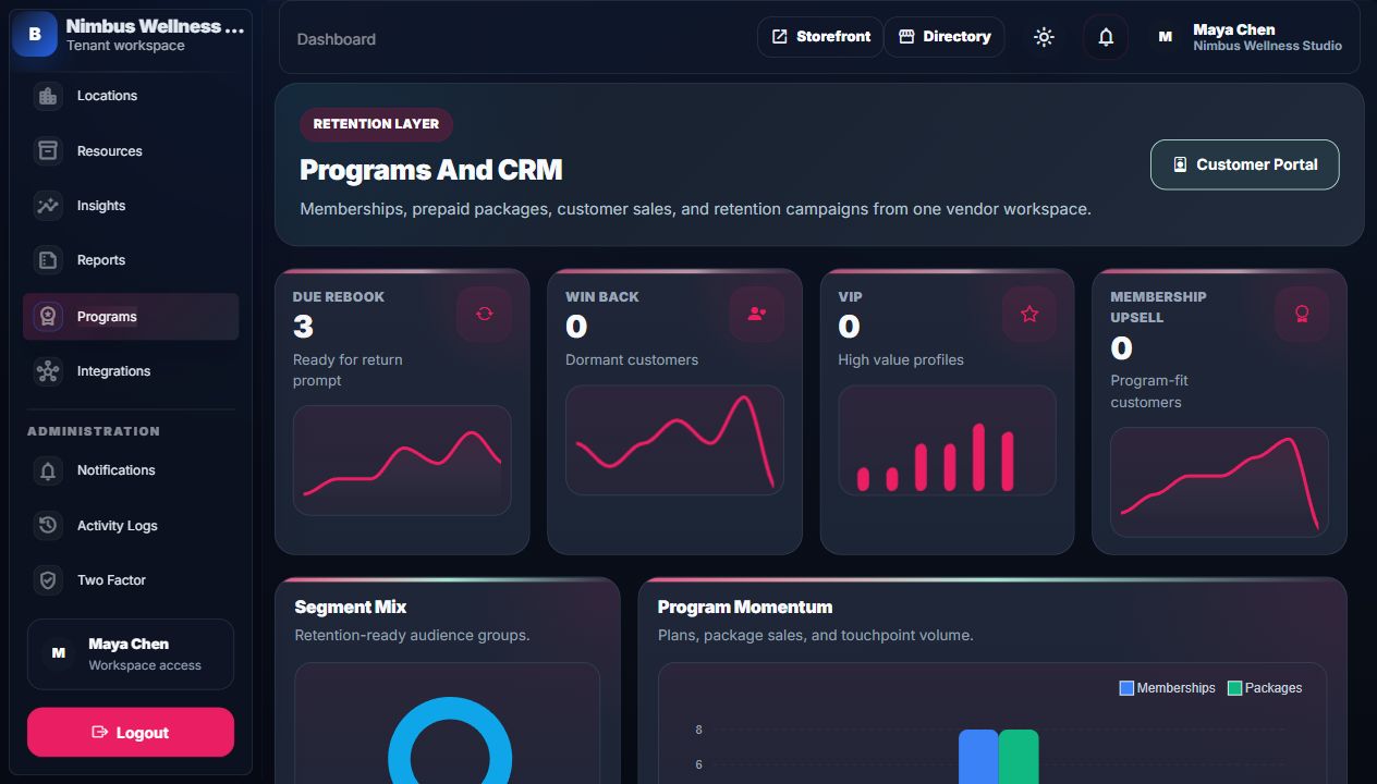 Programs admin page