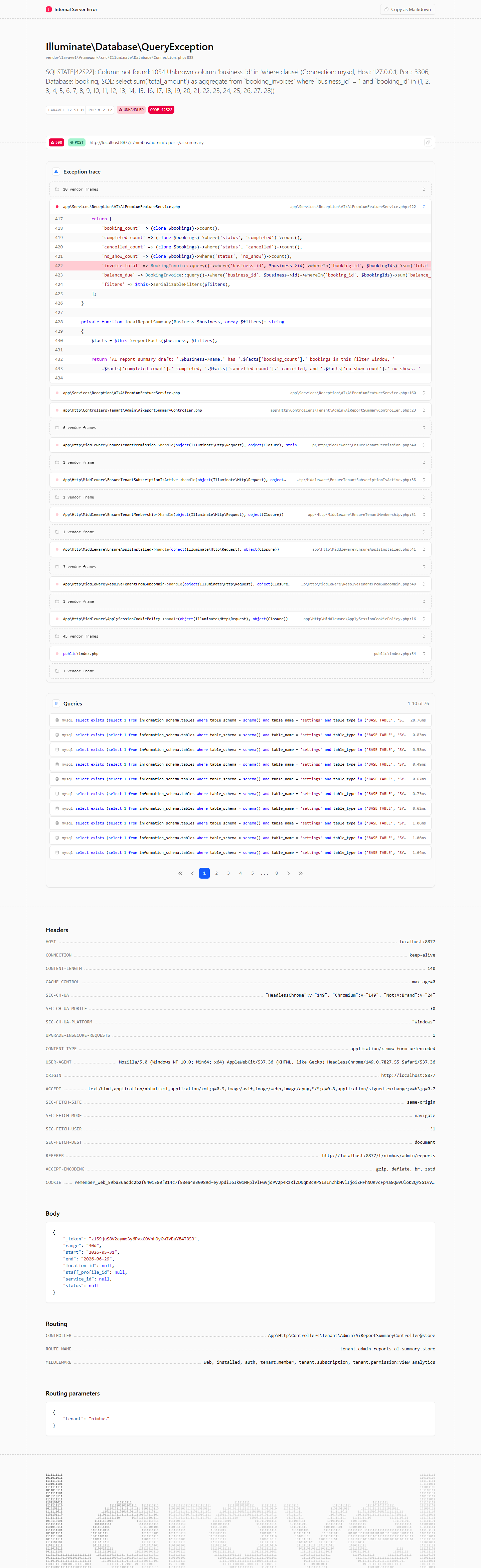Reports AI summary panel