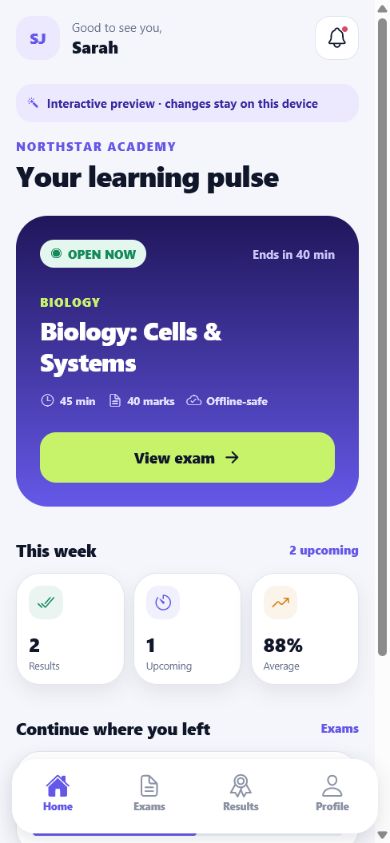 Student learning pulse in ExamNova Companion