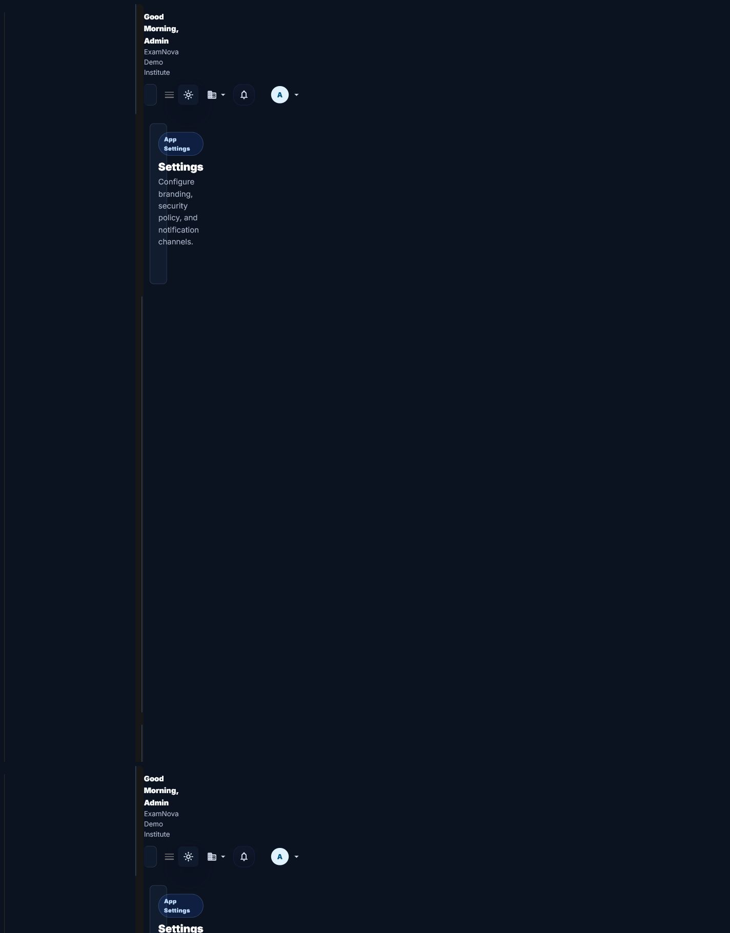 ExamNova one-time-password settings