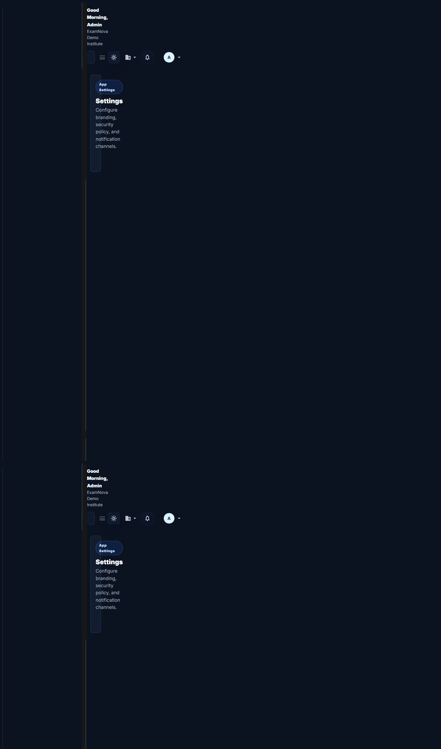 ExamNova security settings