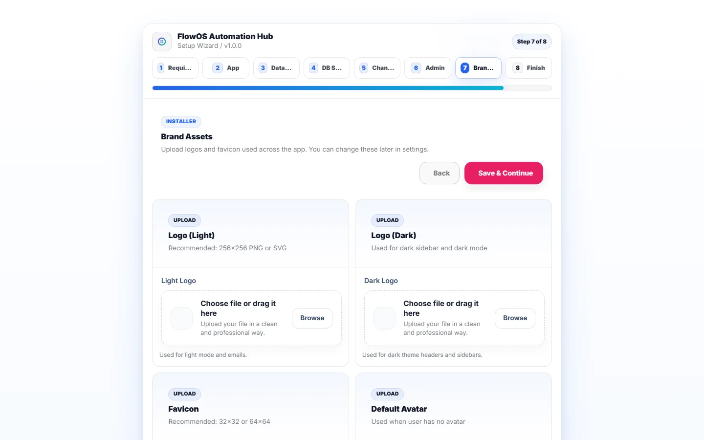 FlowOS installer branding step