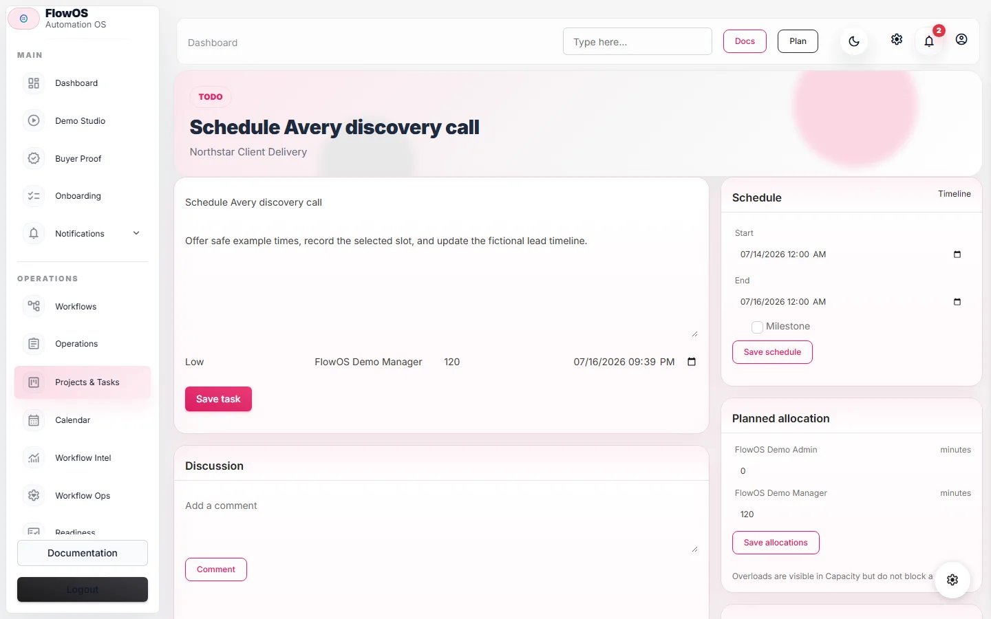 FlowOS task detail