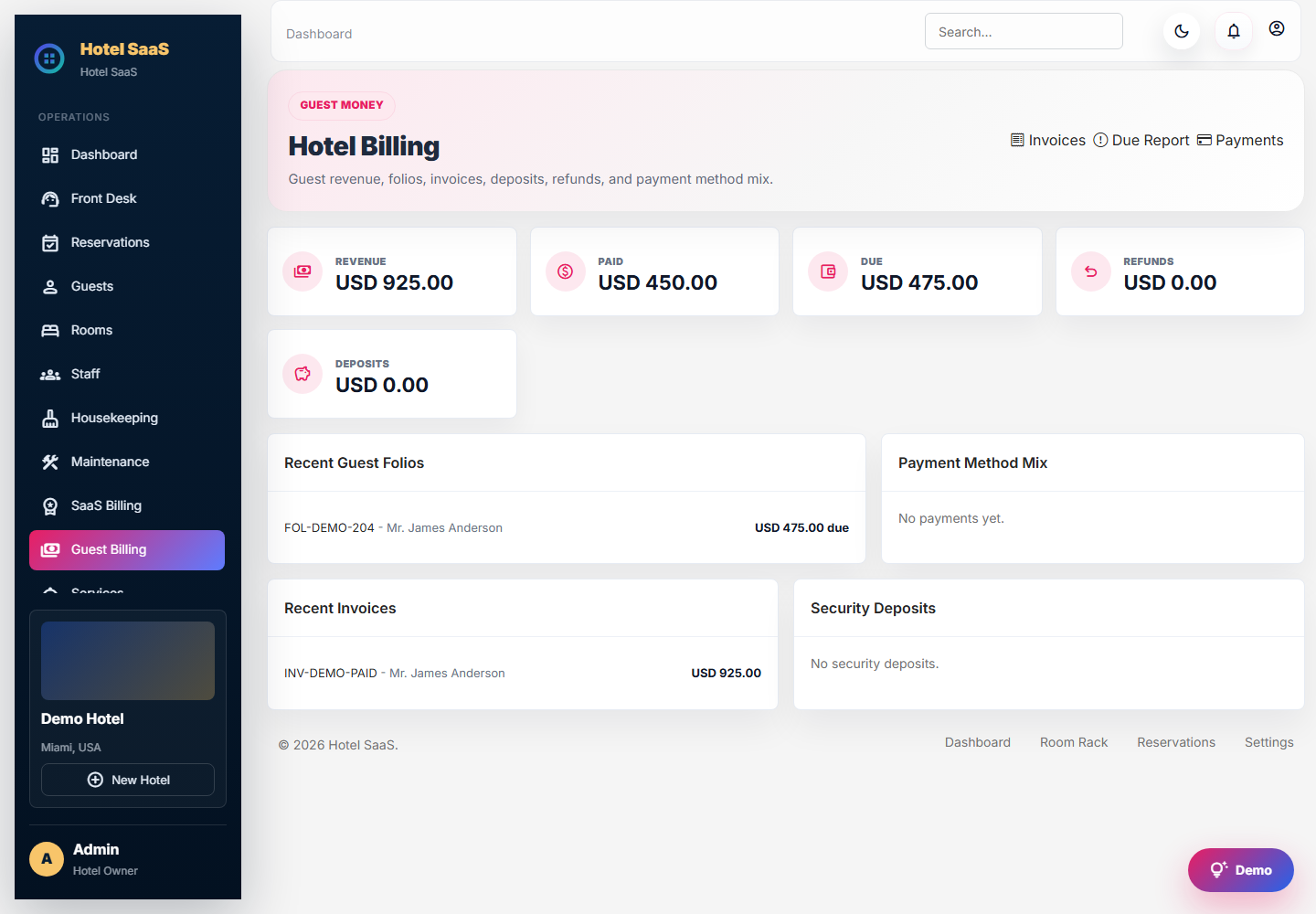 Hotel billing