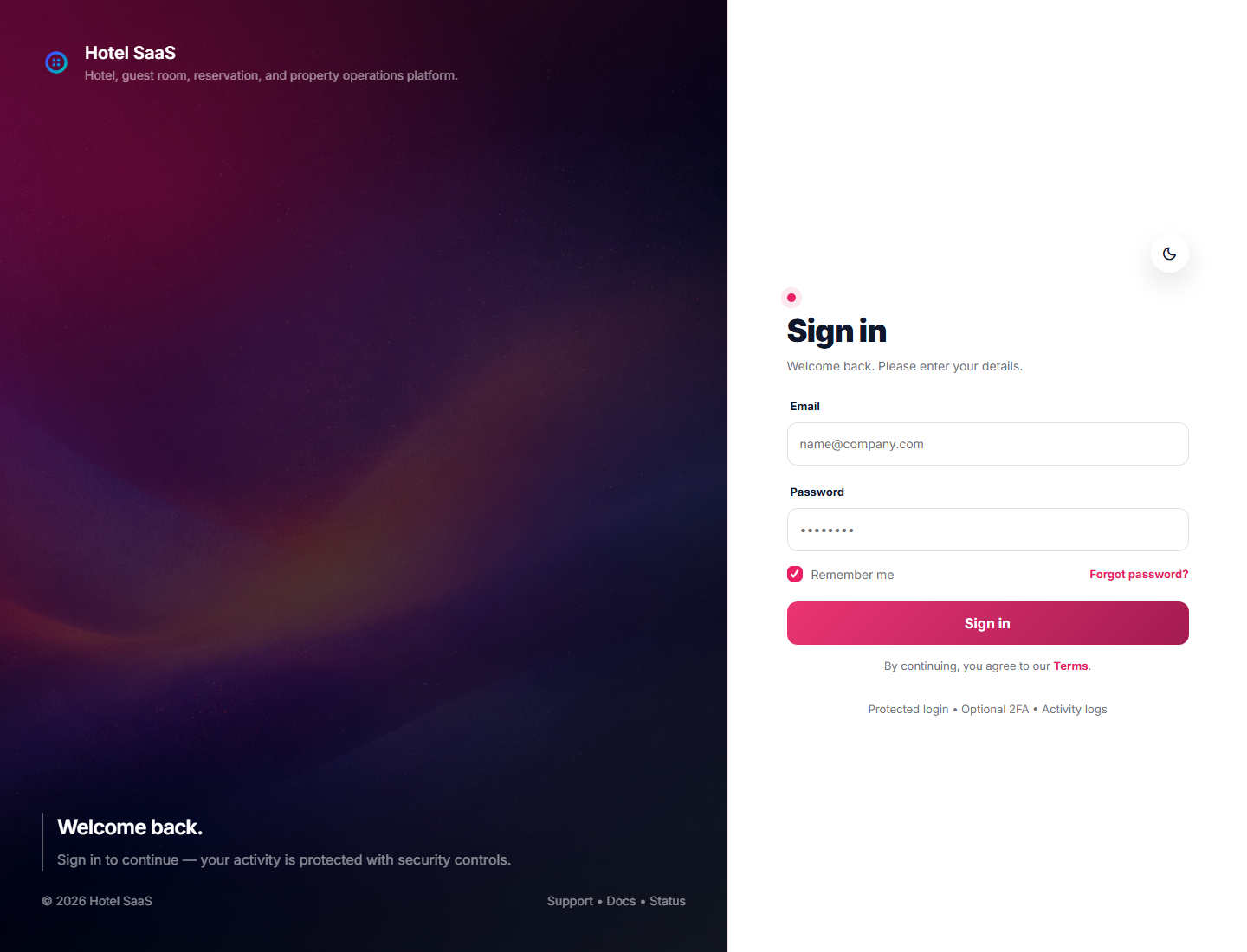 Admin login
