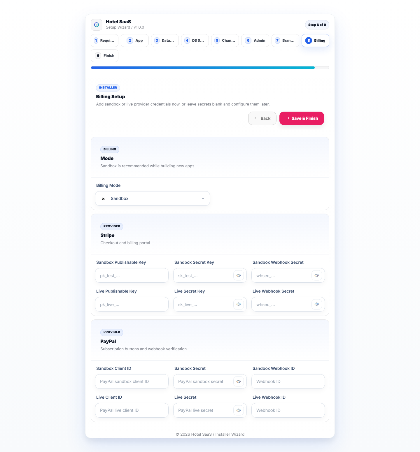Installer billing