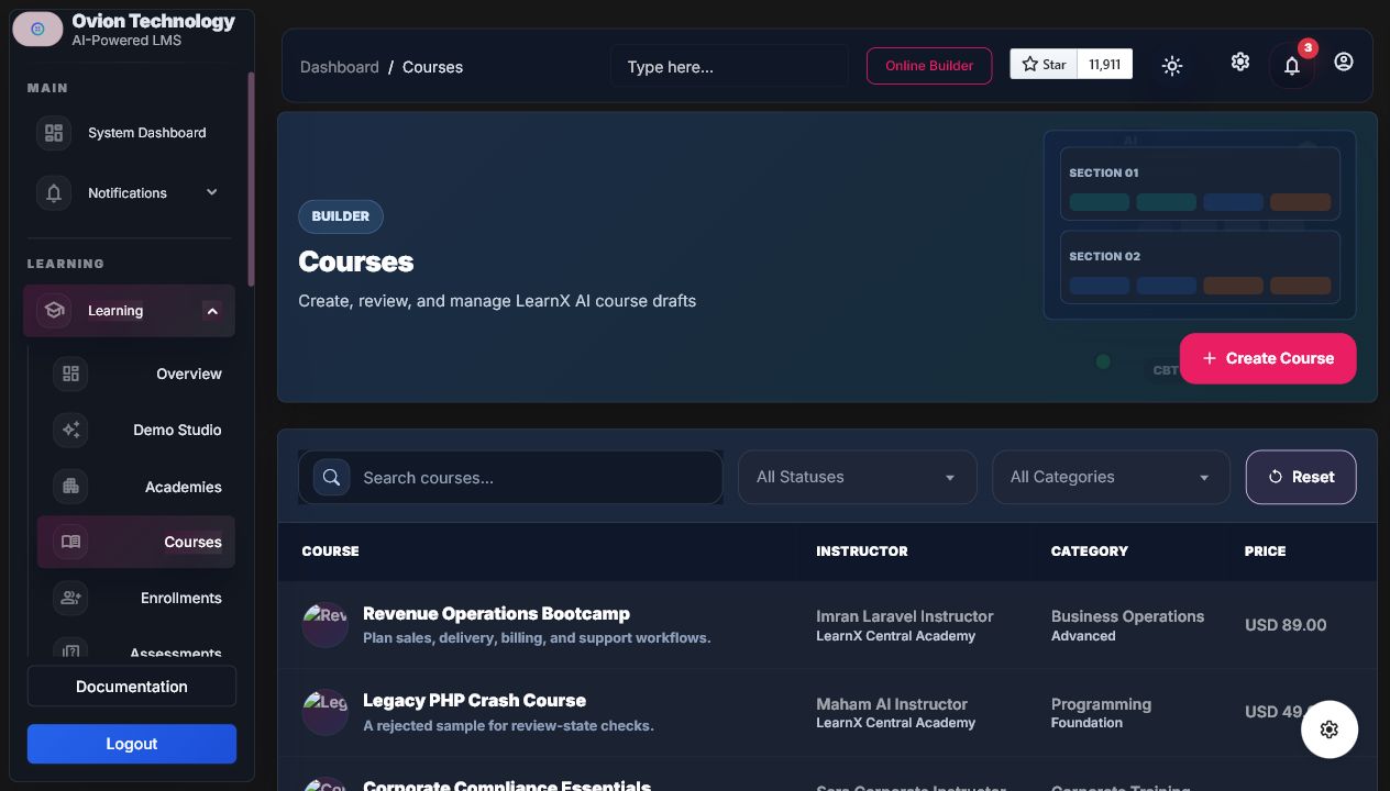 Course index