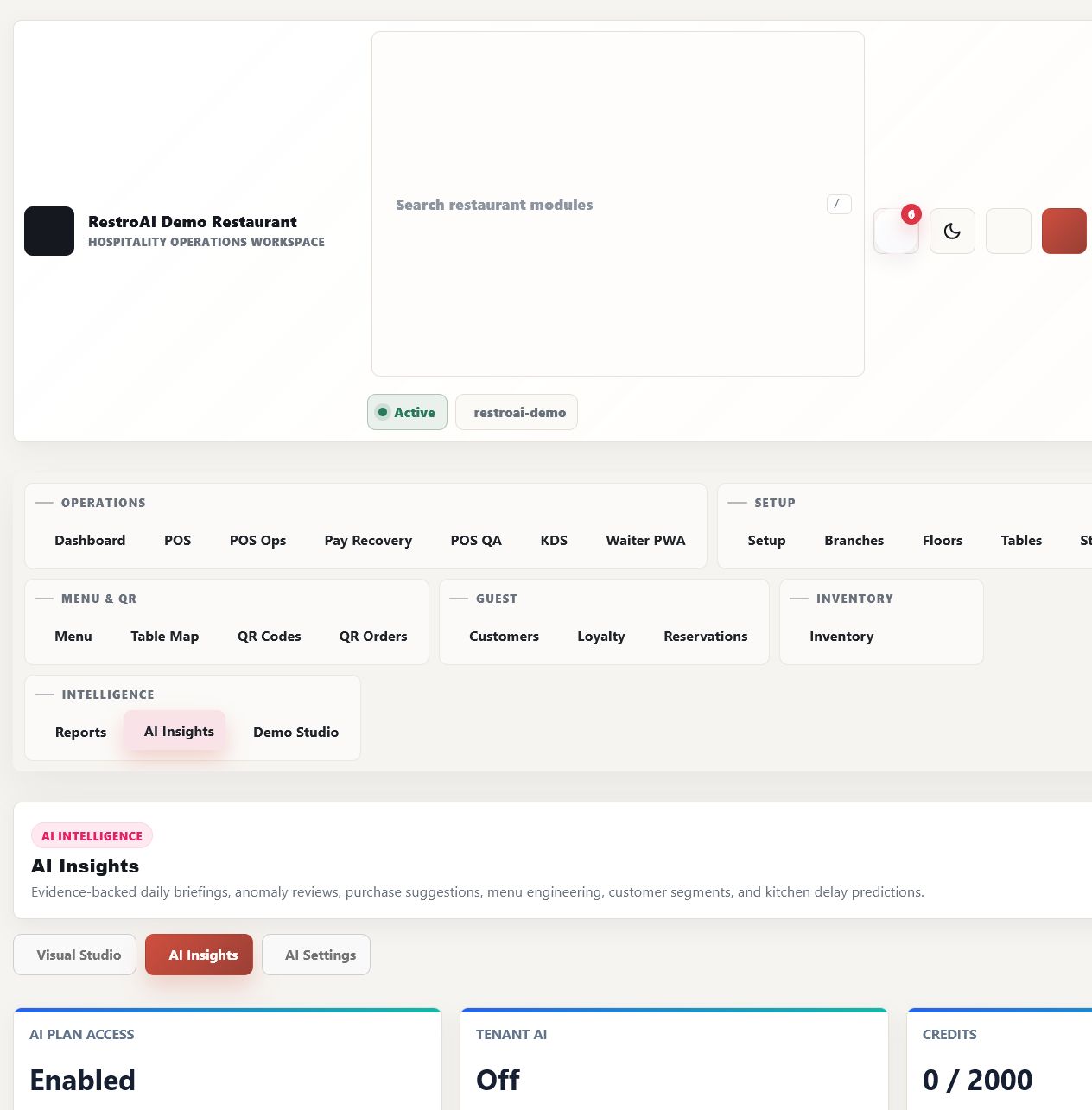 AI insights screen
